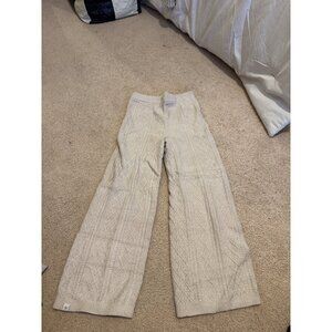 Barefoot Dreams CozyChic Lite Cable-Knit Pants - Size 8/10 - Cream